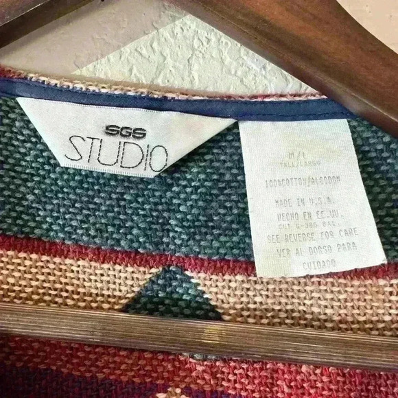 Vtg Women’s Sz M/L 80s Blanket Vest‎ Southwestern Rodeo Boho Tapestry Fringe - Picture 4 of 11